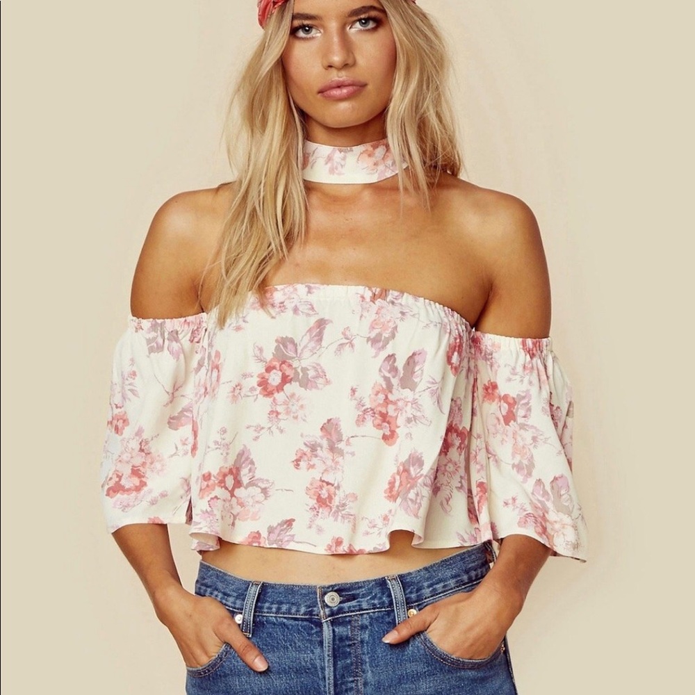 Unique Flynn Skye Floral Crop Top with Choker